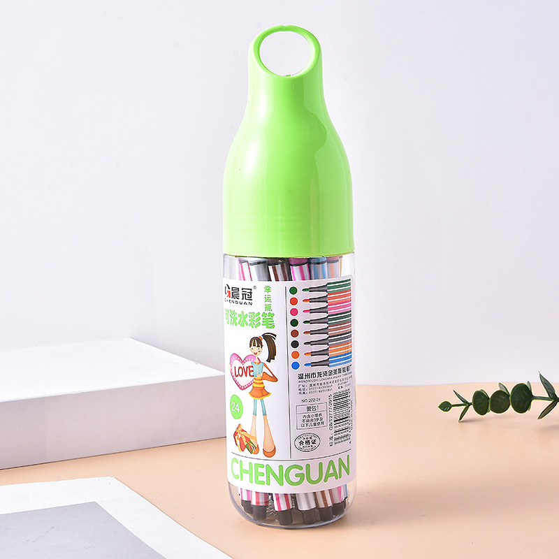 Kindergarten suministros de arte pintura color pluma niños acuarela pluma barril portátil lavable acuarela pluma al por mayor