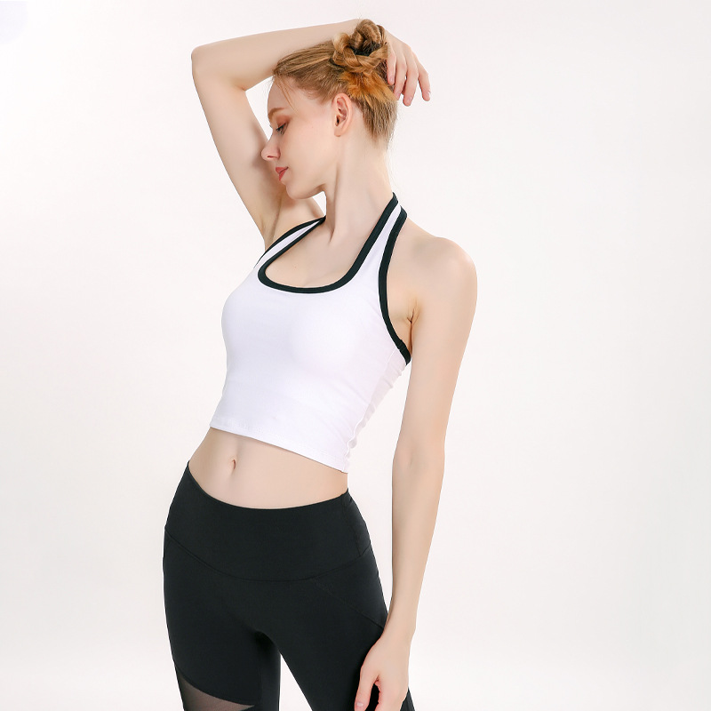 2020 yoga chaleco Halter de las mujeres belleza espalda color a juego con almohadilla de pecho push up deportes fitness Top ropa de entrenamiento de baile
