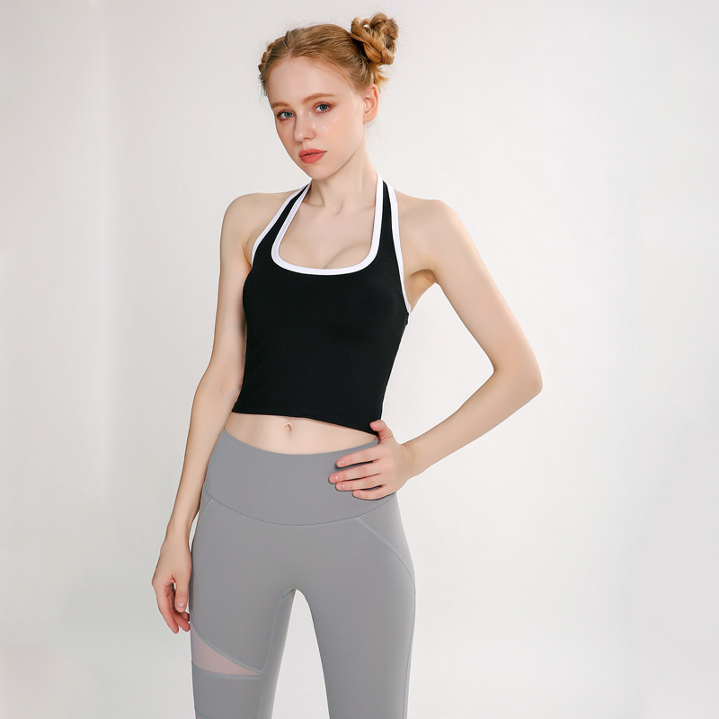 2020 yoga chaleco Halter de las mujeres belleza espalda color a juego con almohadilla de pecho push up deportes fitness Top ropa de entrenamiento de baile