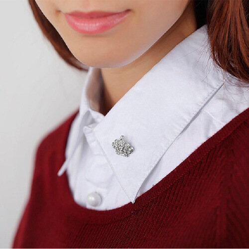 European and American cross-border personalized diamond crown brooch, full diamond crown brooch, men's and women's suit shirt button lapel pin