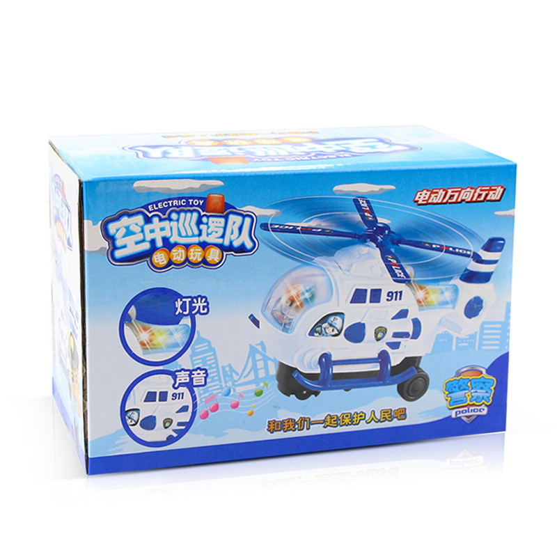 Eléctrico universal de los niños helicóptero aire patrulla juguetes educativos 3-7 años Niño policía avión al por mayor