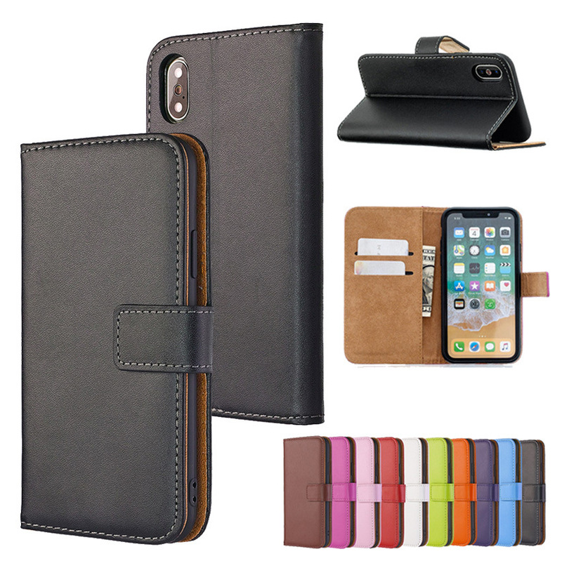 For iphone13 solid color leather mobile phone leather case 12Promax flip phone case 7/8 storage protective case