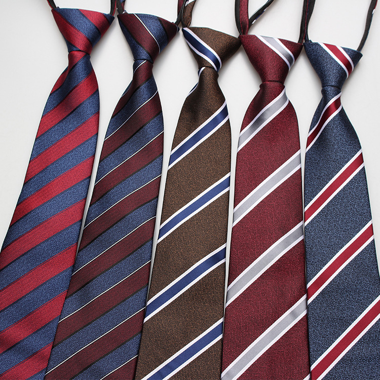 Lazy zipper tie 8cm men's formal business professional polyester Jacquard striped plaid tie wholesale Lazy zipper tie 8cm men's formal business professional polyester Jacquard striped plaid tie wholesale