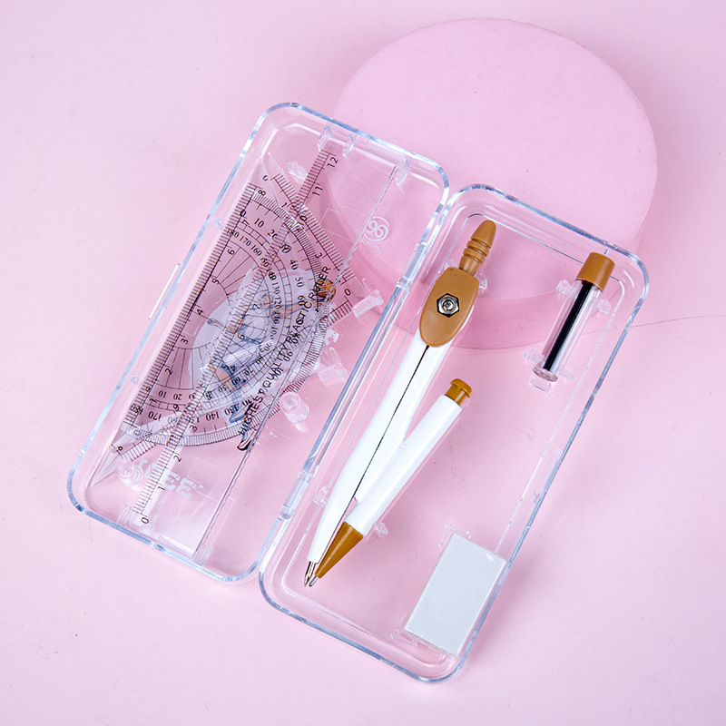 3301 brújulas de examen de estudiante conjunto de ayudas para la enseñanza de matemáticas conjunto de 7 piezas suministros escolares herramientas de matemáticas equipo de dibujo de diseño