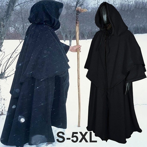 Medieval 5-color cloak hooded robe cloak monk robe cloak long-sleeved wizard wizard cloak cosplay