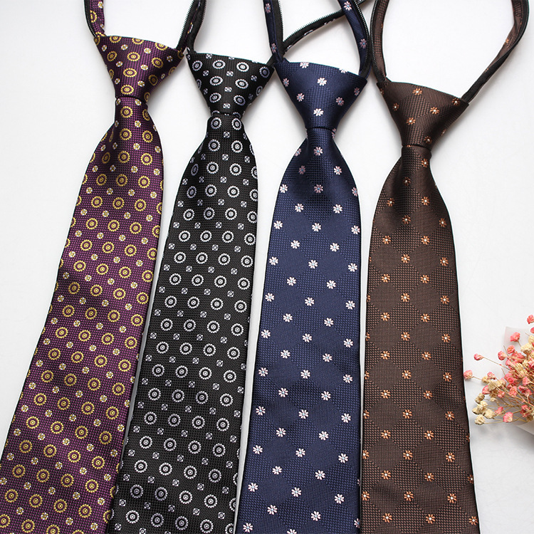 High-End Retro Hong Kong Style Small Flower Cashew Nut Tie for Lazy People, Boys' Formal Tie Without Zipper Wholesale High-End Retro Hong Kong Style Small Flower Cashew Nut Tie for Lazy People, Boys' Formal Tie Without Zipper Wholesale