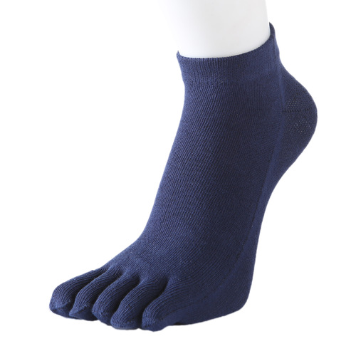 Toe socks men's combed cotton casual and comfortable mid-calf split toe boat socks solid color sweat-absorbent and breathable socks