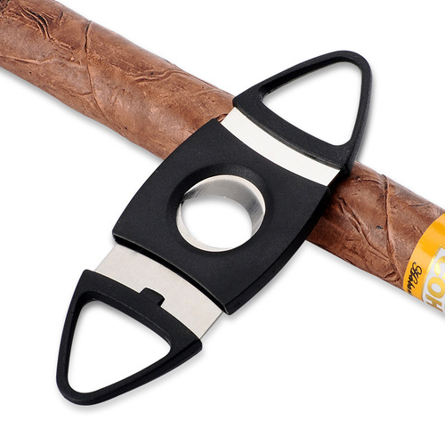厂家直销塑料手柄雪茄剪 家用雪茄剪刀 不锈钢双刃雪茄剪