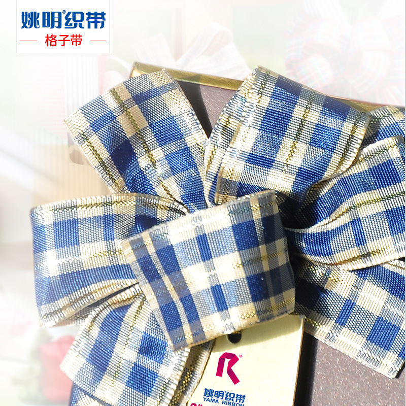 3,8 cm de colores a cuadros cinta DIY material hecho a mano accesorios para el cabello caja de regalo embalaje cinta a cuadros