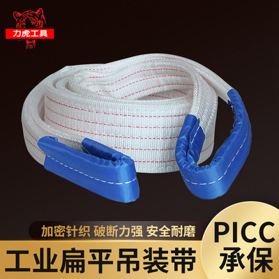 Force tiger hoisting belt direct deal white Flat tape Lifting belt Complete specifications
