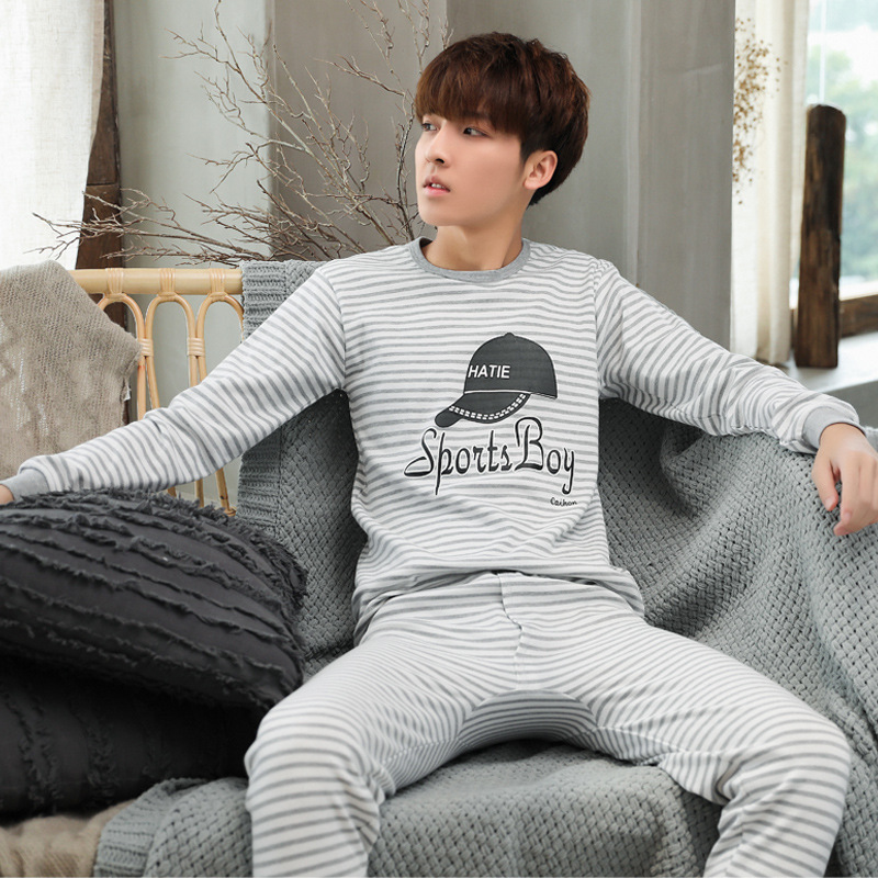 Ropa interior para niños traje medio y grande ropa de otoño para niños pantalones largos traje suéter de algodón para hombres conjunto Ropa de otoño juvenil pantalones largos ropa interior