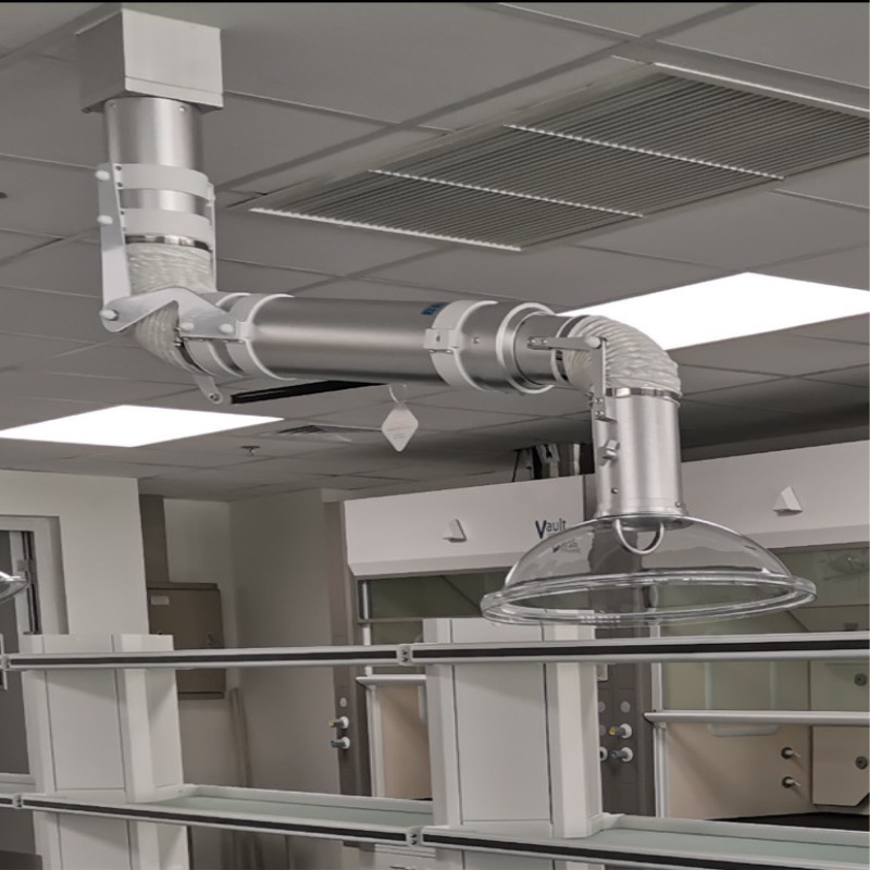 实验室铝合金万向抽气罩厂家直销象鼻式伸缩排气罩吸气罩风管