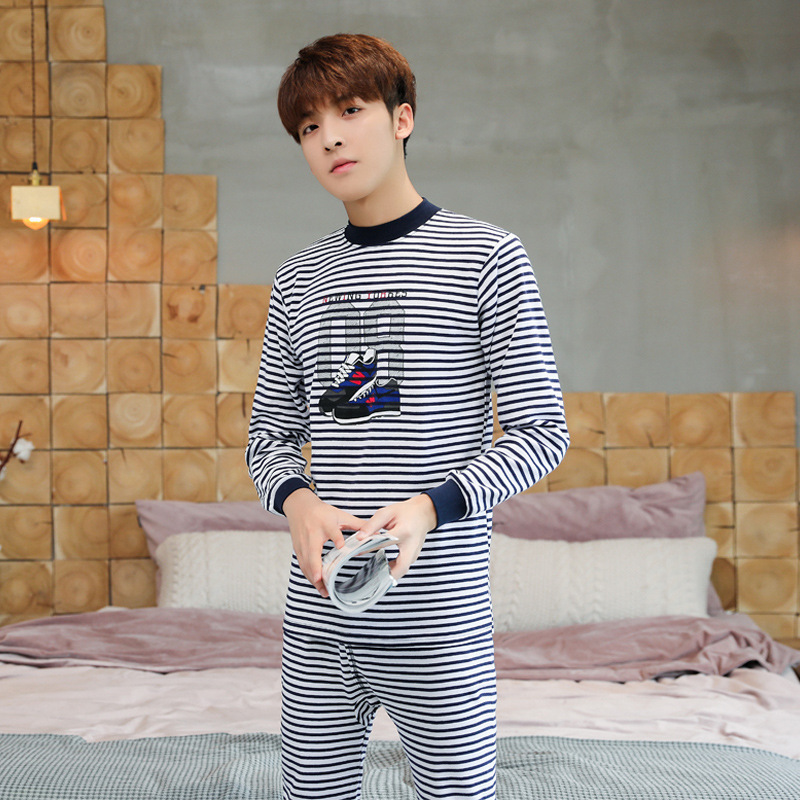 Ropa interior para niños traje medio y grande ropa de otoño para niños pantalones largos traje suéter de algodón para hombres conjunto Ropa de otoño juvenil pantalones largos ropa interior