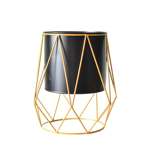 Nordic iron flowerpot creative Nordic iron flower stand Nordic style geometric iron bucket flower stand bracket metal iron stand