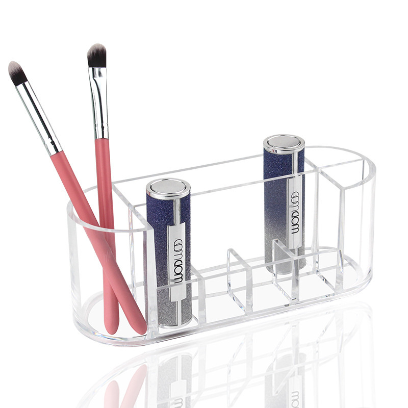 PS Transparent Oval Cosmetic Storage Box Desktop Lipstick Nail Polish Lipstick Skin Care Cosmetic Storage Box