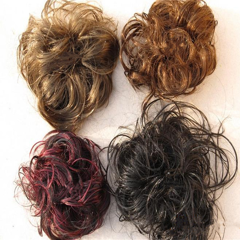 C013批发 橡皮绳弹性假发发圈头花 大花卷头饰 新娘造型 唯美四色