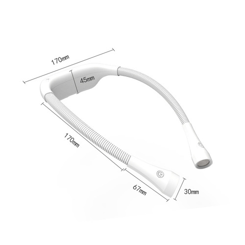 Cross-border necklace light, student eye-protection LED reading lamp, USB charging book light, outdoor night run neck light