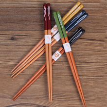日式木筷 五彩色筷子 木筷子 秋刀鱼木筷 年年有鱼彩木创意 餐具