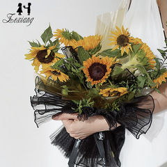 Korean packaging materials mesh pleated pearl wave yarn DIY flower wrapping spray yarn lined gauze flower packaging