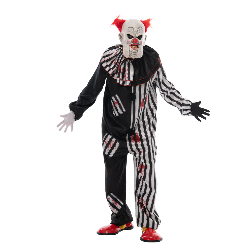 2022 nueva fábrica independiente creativo feo payaso etapa apoyos rendimiento ropa de Halloween payaso juego traje
