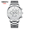 NIBOSI Men's solid steel belt with butterfly, waterproof glossy swiss watch, quartz watches