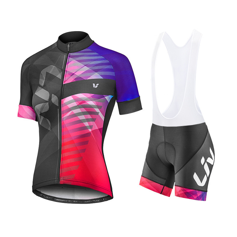 LIV Summer Short-sleeved Bicycle Riding Clothes suit Women Slim-fit Breathable Road Bike Clothes Cross-border Wholesale