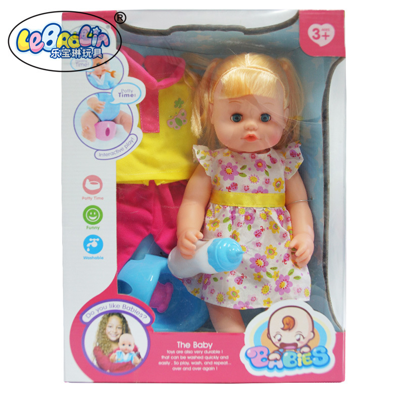 Venta directa de fábrica, juguetes de juegos para niños, agua potable, pis, juego de muñecas para niñas con biberón de ropa