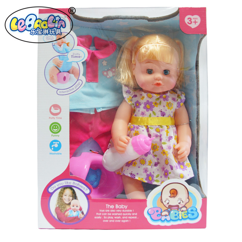 Venta directa de fábrica, juguetes de juegos para niños, agua potable, pis, juego de muñecas para niñas con biberón de ropa