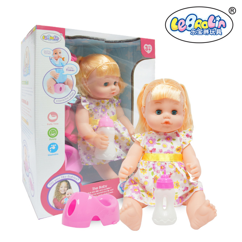 Venta directa de fábrica, juguetes de juegos para niños, agua potable, pis, juego de muñecas para niñas con biberón de ropa