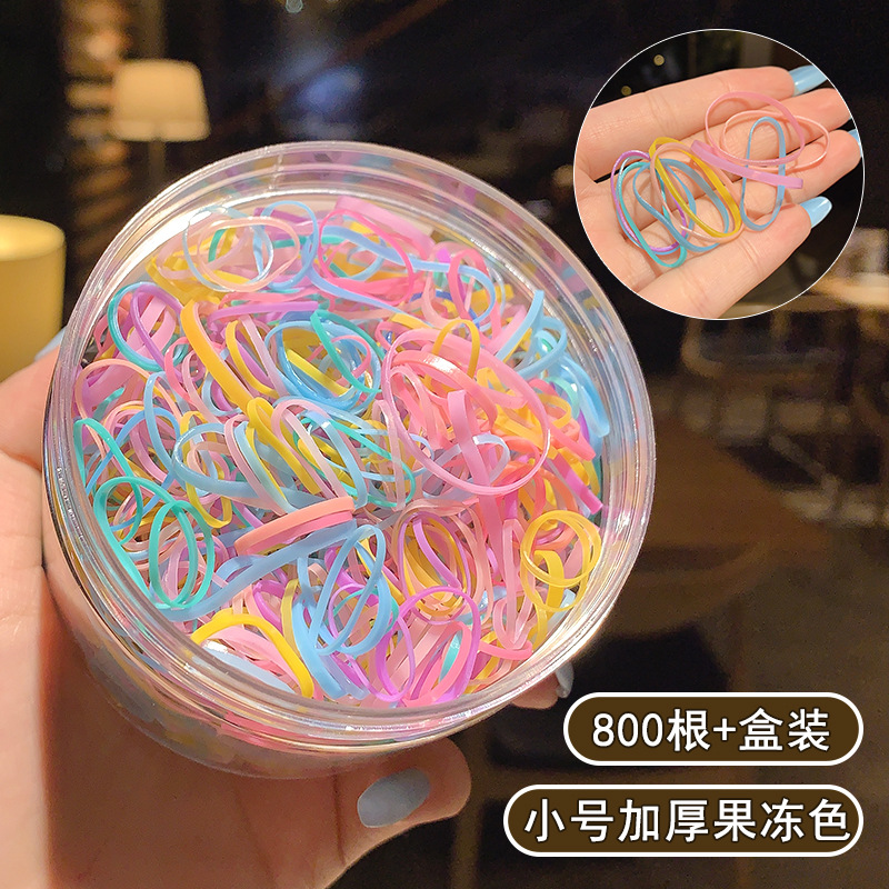 Nueva banda de goma desechable pequeña banda de pelo de las mujeres negras del todo fósforo banda de goma elástica alta Mori simple ins