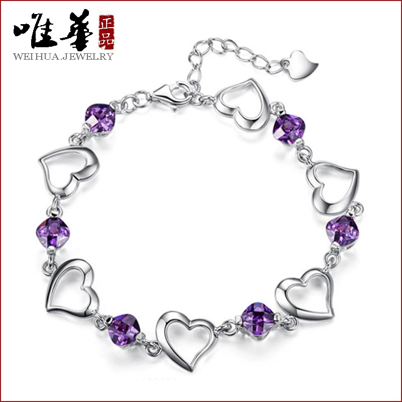 Bracelet, silver retro fashionable accessory, Korean style, wholesale