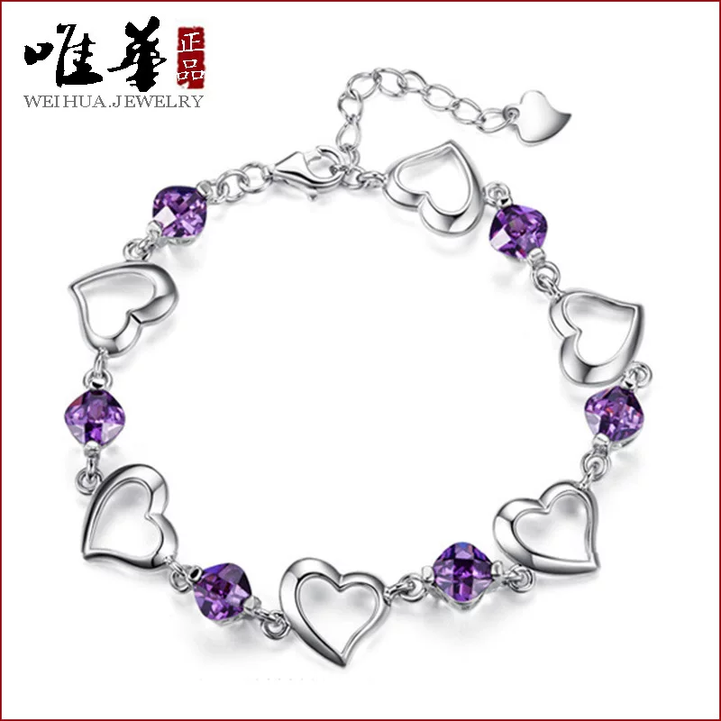 Bracelet, silver retro fashionable accessory, Korean style, wholesale