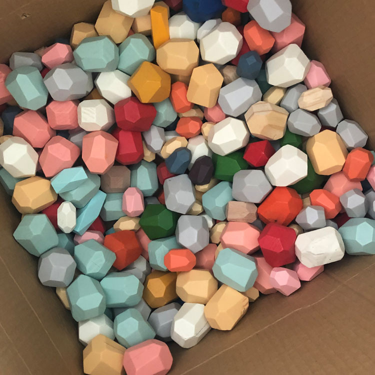 Defectuoso rompecabezas de piedra laminada coloridos bloques de construcción de piedra laminada Jenga juguete decoración formación niños y niñas piedra