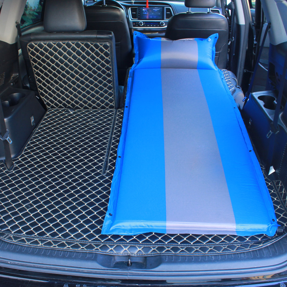 Vehicle-mounted inflatable bed — LIHHP Travel Air Mattress - single-flat-5cm-blue-gray