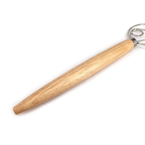 Three-ring oak handle flour coil mixer, dough mixer, Danish flour mixing stick egg beater