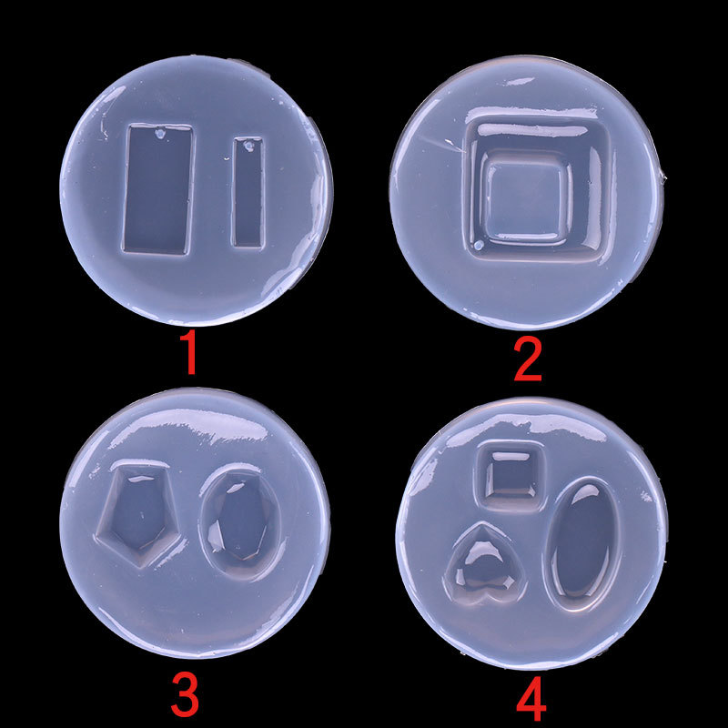 Rectangular cuadrado gema pendientes con agujeros pendientes molde joyería hecha a mano DIY cristal epoxi colgante