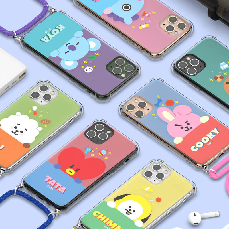BT21 Bulletproof Youth League Soft Rubber Crossover Four Corner Anti-drop Ultra-thin Protective Cover for iphone11pro Huawei