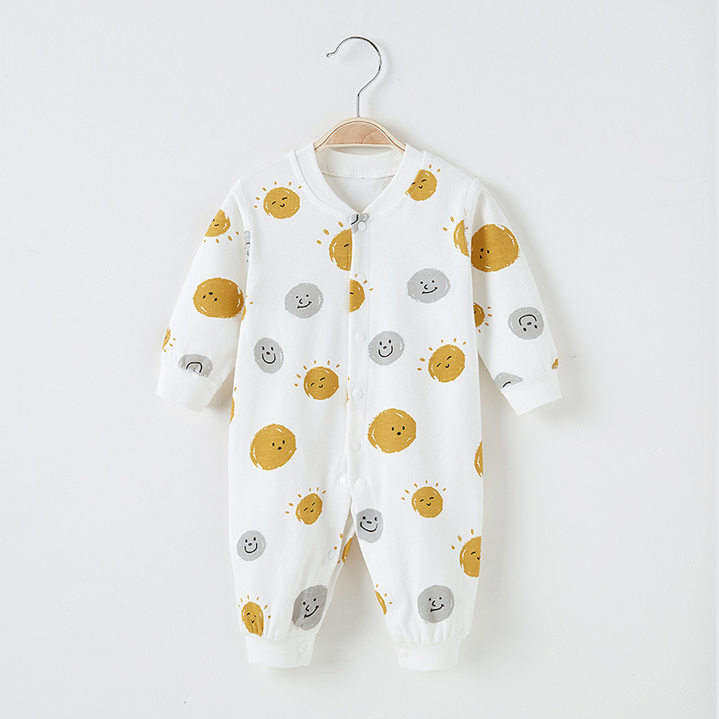 Bebé mono primavera y otoño fino recién nacido Ropa niños y niñas bebé primavera pijamas entrepierna abierta mameluco