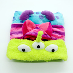 Plush Monster Face Washing Headband with Three Eyes, Washing and Absorbing Water Cap, Cute and Funny Girl Toy, Plush Head Accessory Gift