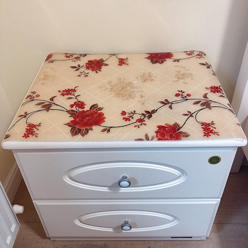 PVC Soft Glass Waterproof and Oil-proof Anti-scalding Table Cloth Coffee Table Cloth Bedside Table TV Cabinet Refrigerator Cover Cloth Crystal Plate