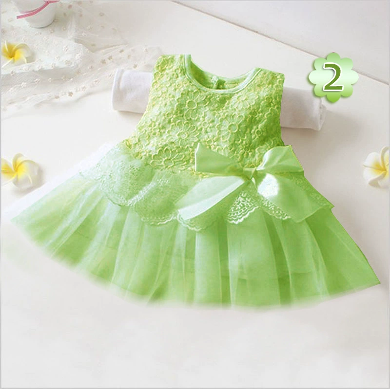 Princess Dress for Girls, Sleeveless with Bow, European Style, Multicolour, Sizes 1–4