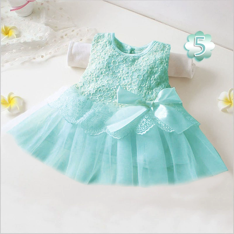 Princess Dress for Girls, Sleeveless with Bow, European Style, Multicolour, Sizes 1–4