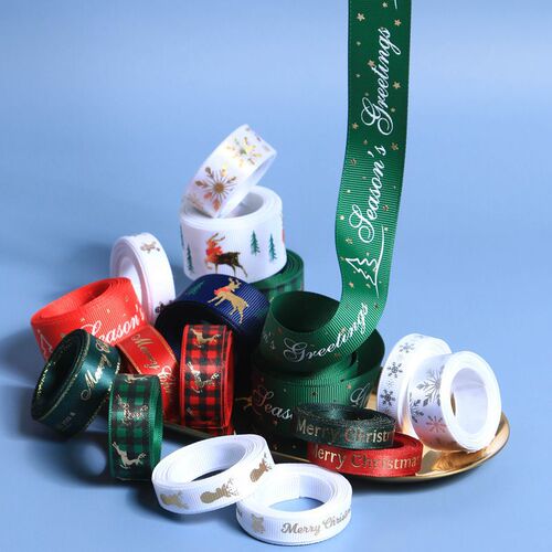 Christmas ribbon diy gift wrapping ribbon Christmas gift wrapping ribbon decoration ribbon handmade ribbon cake Christmas ribbon
