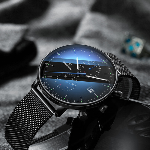Mark Huafei's same style men's quartz watch, trendy waterproof electronic watch, non-mechanical