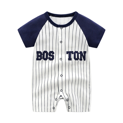 Baby Bodysuit for Newborns and Infants, 100% Cotton Short-Sleeve Shirt, Thin Clothing for 0-1 Year Old Boys, Summer Outfit