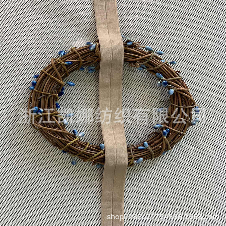 2.0cm双面磨毛绒面锦纶弹力包边带羽绒服内衣裤腰头松紧带高弹力