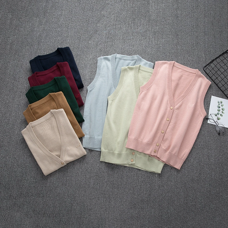 Ji Cha Love & Academy Японский студент JK трикотажный свитер жилет кардиган без рукавов Тонкая любовь & College