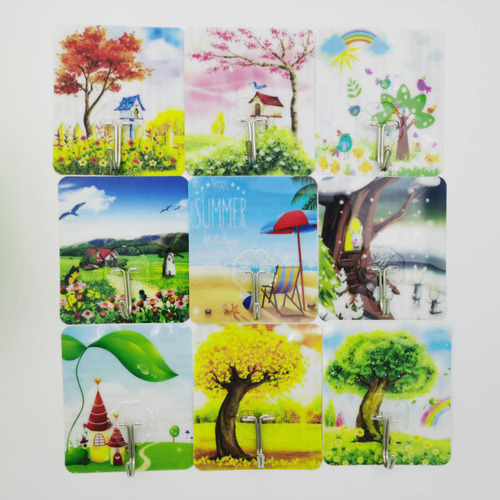 Nail-free, traceless glue, transparent wall hanging clothes hook, kitchen creative waterproof hook
