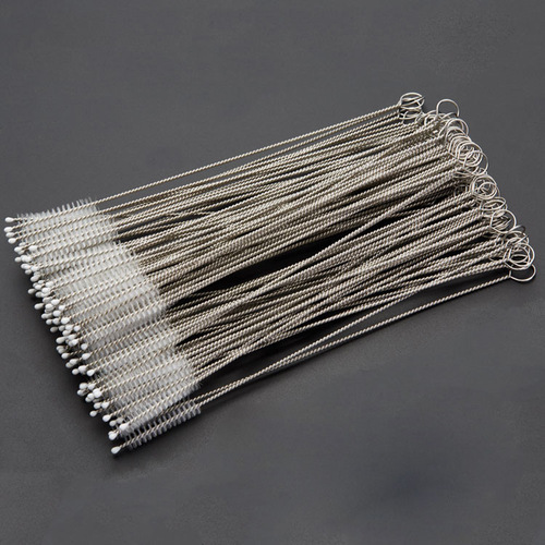 304 stainless steel guide bristle siphon brush, baby bottle nylon test tube brush, cleaning brush, 175MM