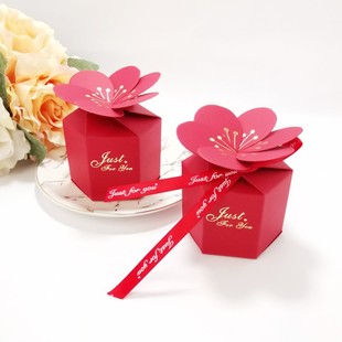 Creative Petal Wedding Candy Box European Style Wedding Table Gift Box Personalized Hexagonal Candy Box Gift Box